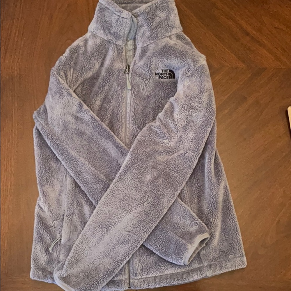 Gray North Face zip up jacket